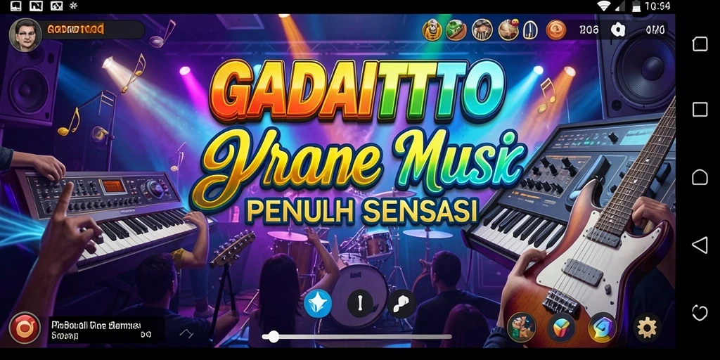 Tampilan gameplay GADAITOTO yang menarik saat memainkan lagu.
