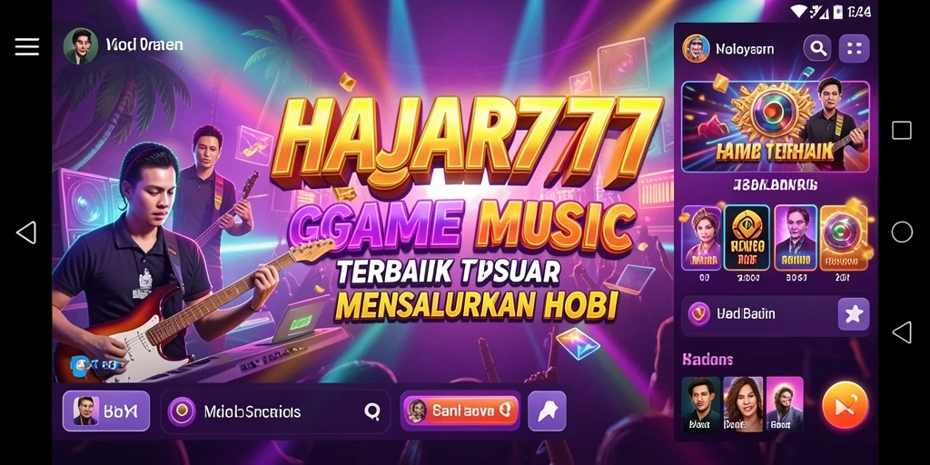Screenshot gameplay HAJAR777 menampilkan tantangan musik yang seru.