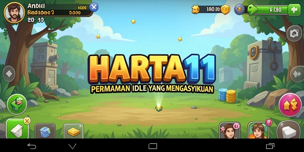 Screenshot utama HARTA11 menampilkan gameplay Idle yang seru dan menarik.