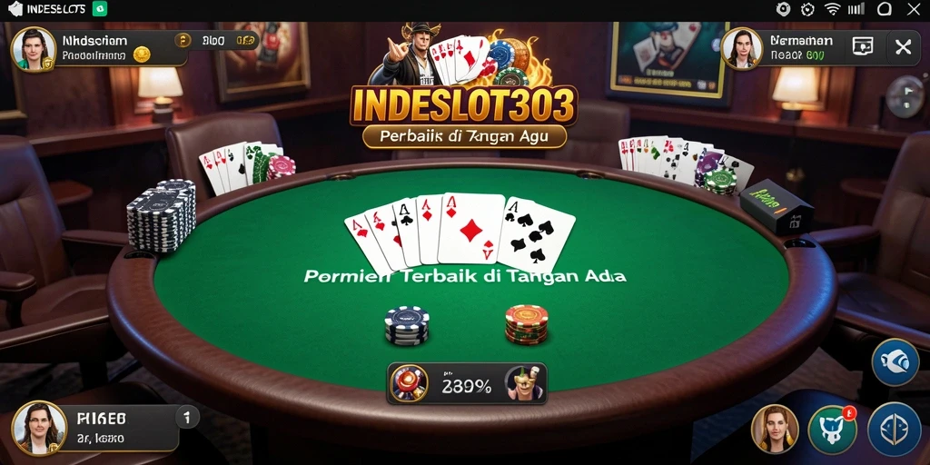 Tangkapan layar gameplay Poker INDESLOT303 yang mendebarkan.