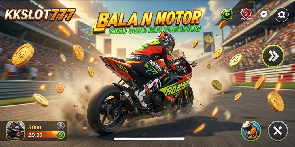 Gameplay seru KKSLOT777 saat kompetisi balapan motor.