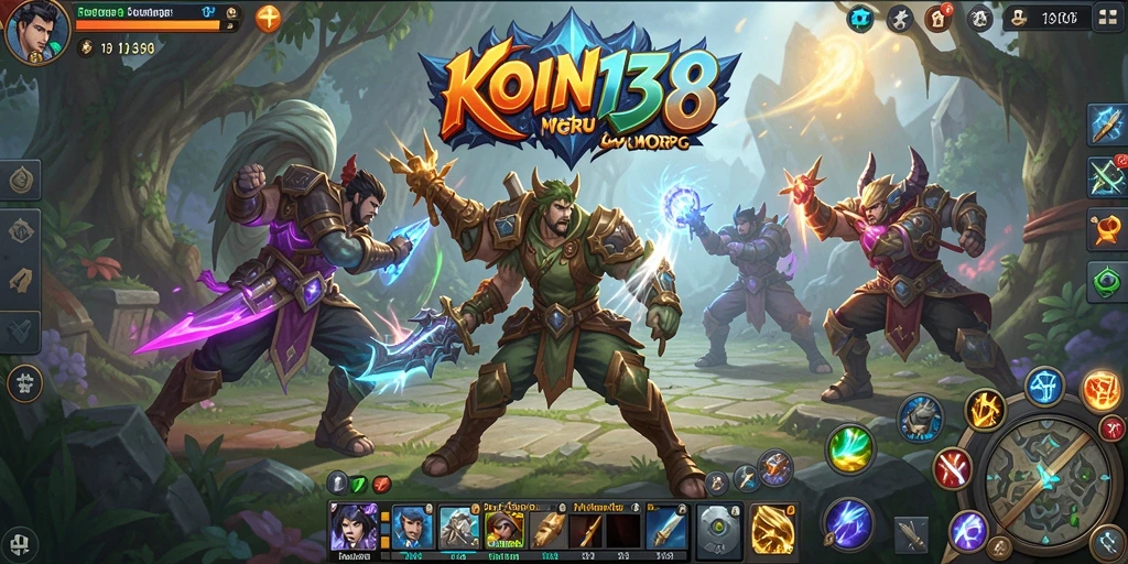 Screenshot gameplay KOIN138 yang menunjukkan aksi pertarungan seru dan grafis menawan.