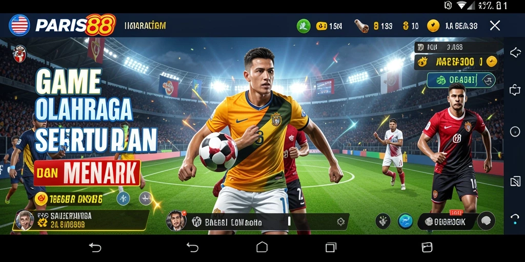 Tampilan menarik dari gameplay olahraga yang mendebarkan.