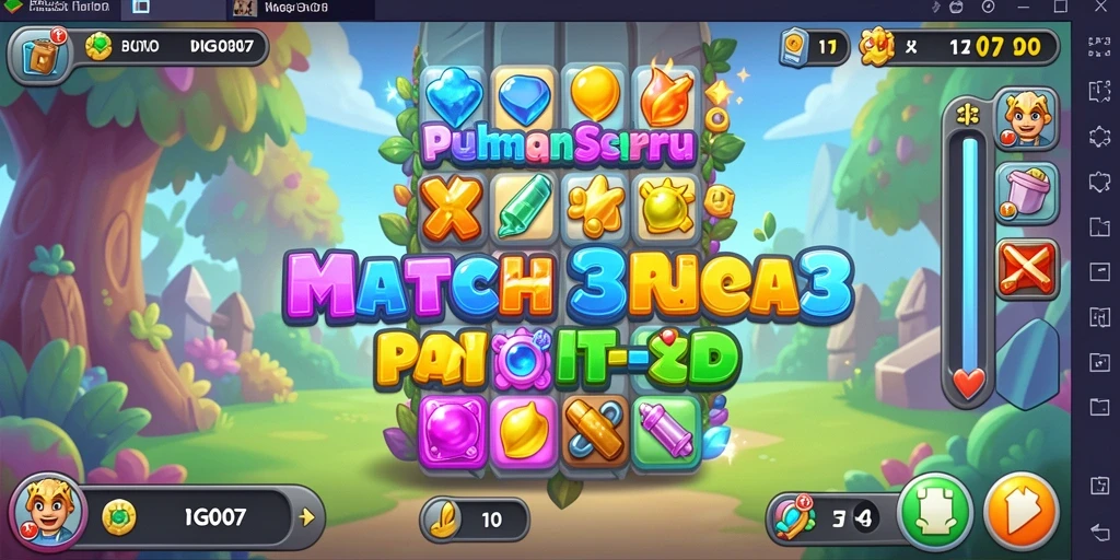 Screenshot gameplay PRG007 menampilkan keseruan permainan Match-3.
