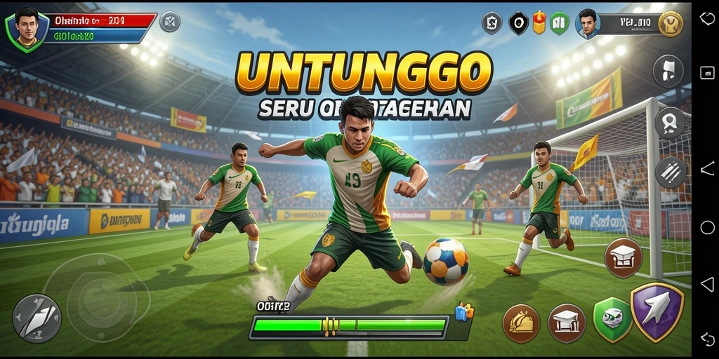 Tangkapan layar UNTUNGGO menampilkan aksi seru dalam permainan olahraga.