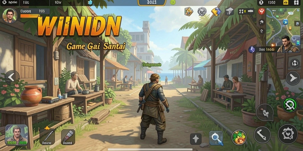 Tampilan gameplay WINIDN dengan grafik cerah dan interaksi seru.