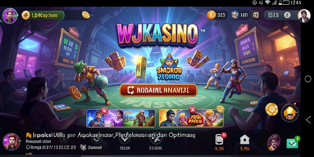 Screenshot utama WJKASINO menampilkan fitur optimasi perangkat.